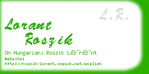 lorant roszik business card